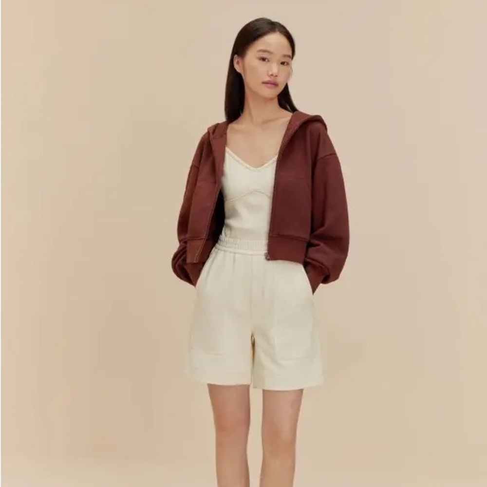 Neiwai Boundless Fleece Zip-up Hoodie - chocolate, size S